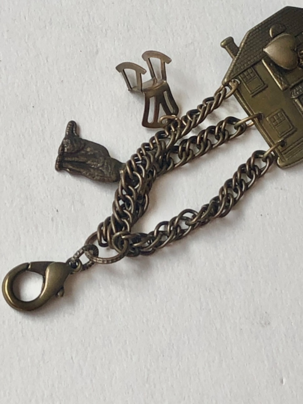 Bracelet/Brooch w/ House, Heart, Chair, Cat & Other Charms - Picture 4 of 9
